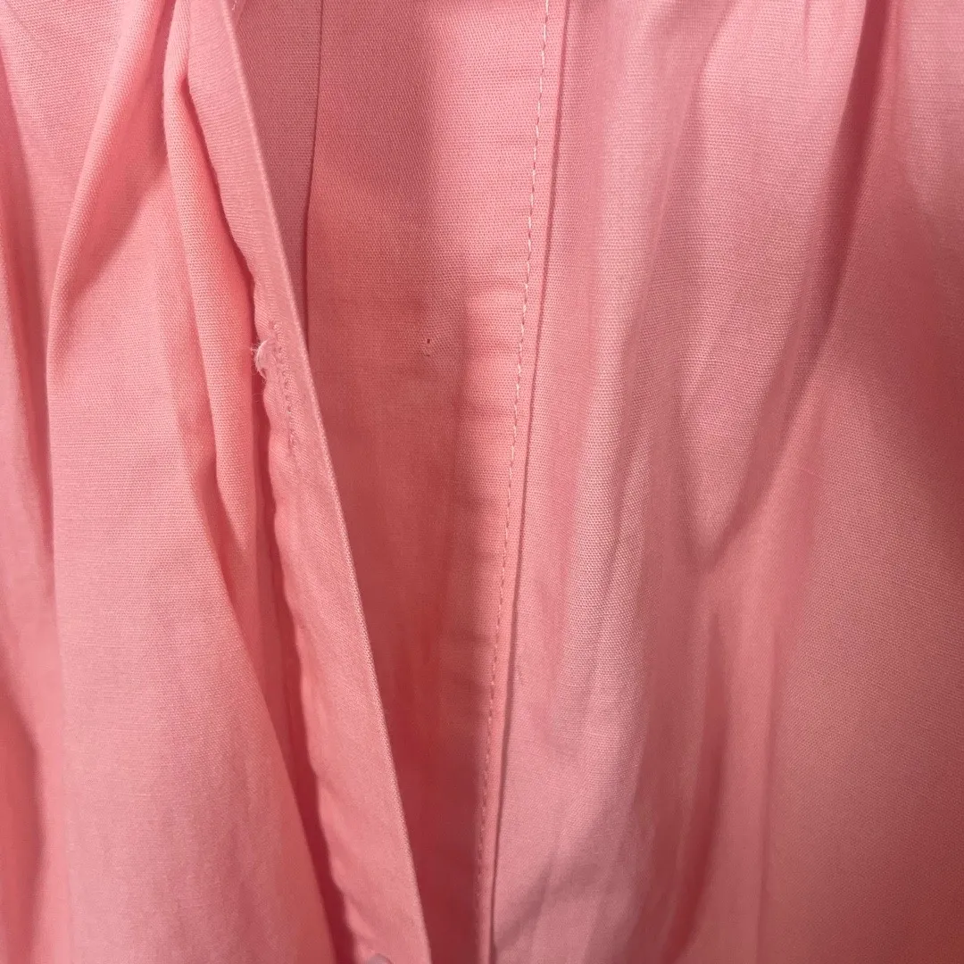 Lili Sidonio Anthropologie Smocked Button Front Mini Shirt Dress Pink Coral sz S - Image 6