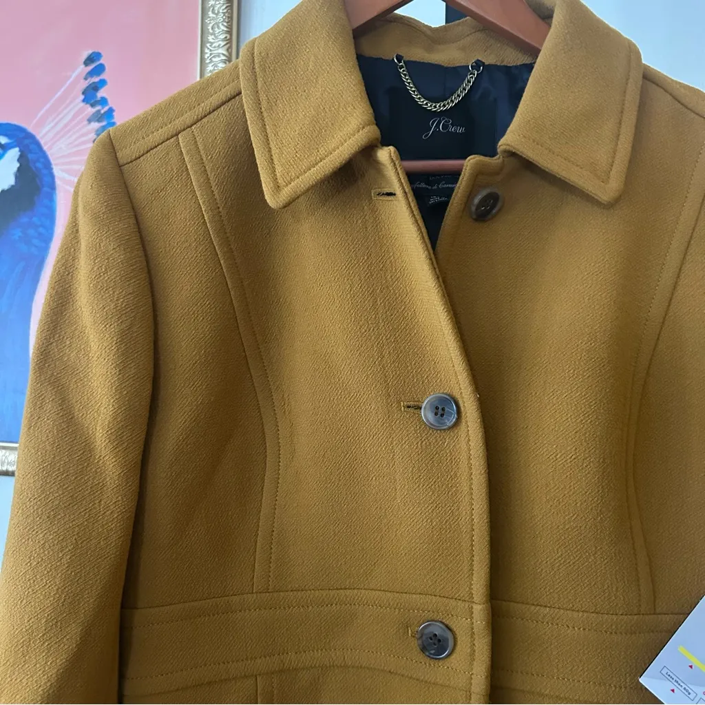 J. Crew Lady Day Coat Italian Double-cloth Wool Thinsulate Dark Amber NWT 12P - Image 2