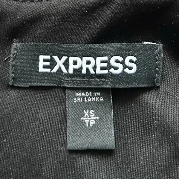 Express Evening Dress Size XS Glitter Formal Prom Silver Ruched Wrap Mini Vtg - Image 3