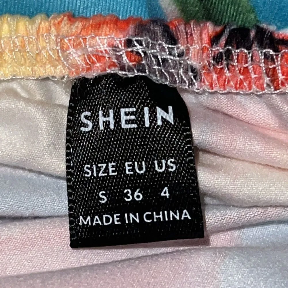 Shein beauty! Aqua colored with tropical flowers design! Cute style! New - Image 10