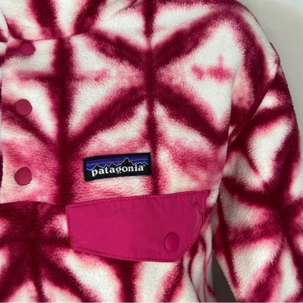 Patagonia Shibori Pink Diamond Tie Dye Synchilla Sweater Size Medium Fleece - Image 6