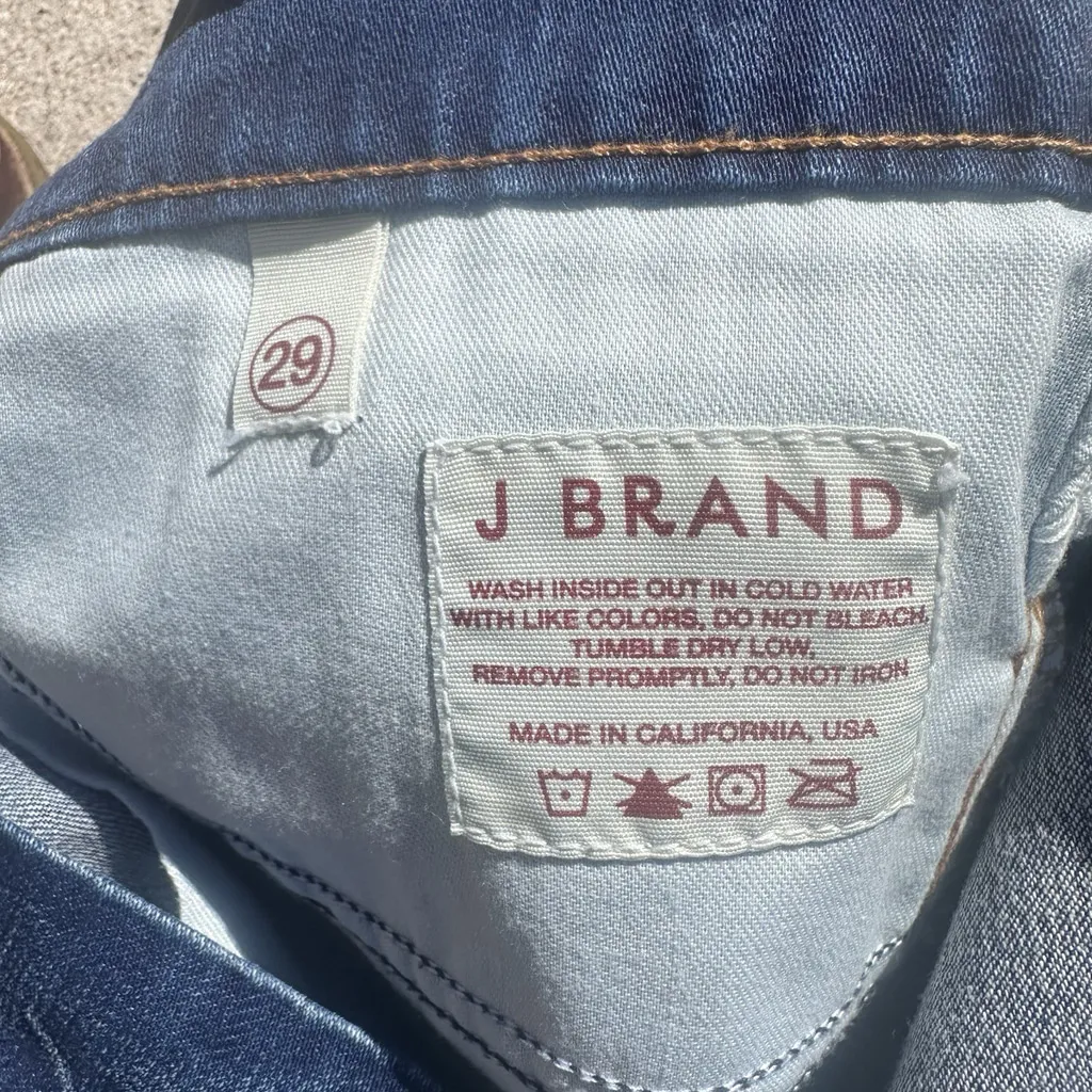 J Brand Kat Wide Leg Denim Blue Flare Jeans Mid Rise 32 X 31 EUC Pima Cotton USA - Image 6