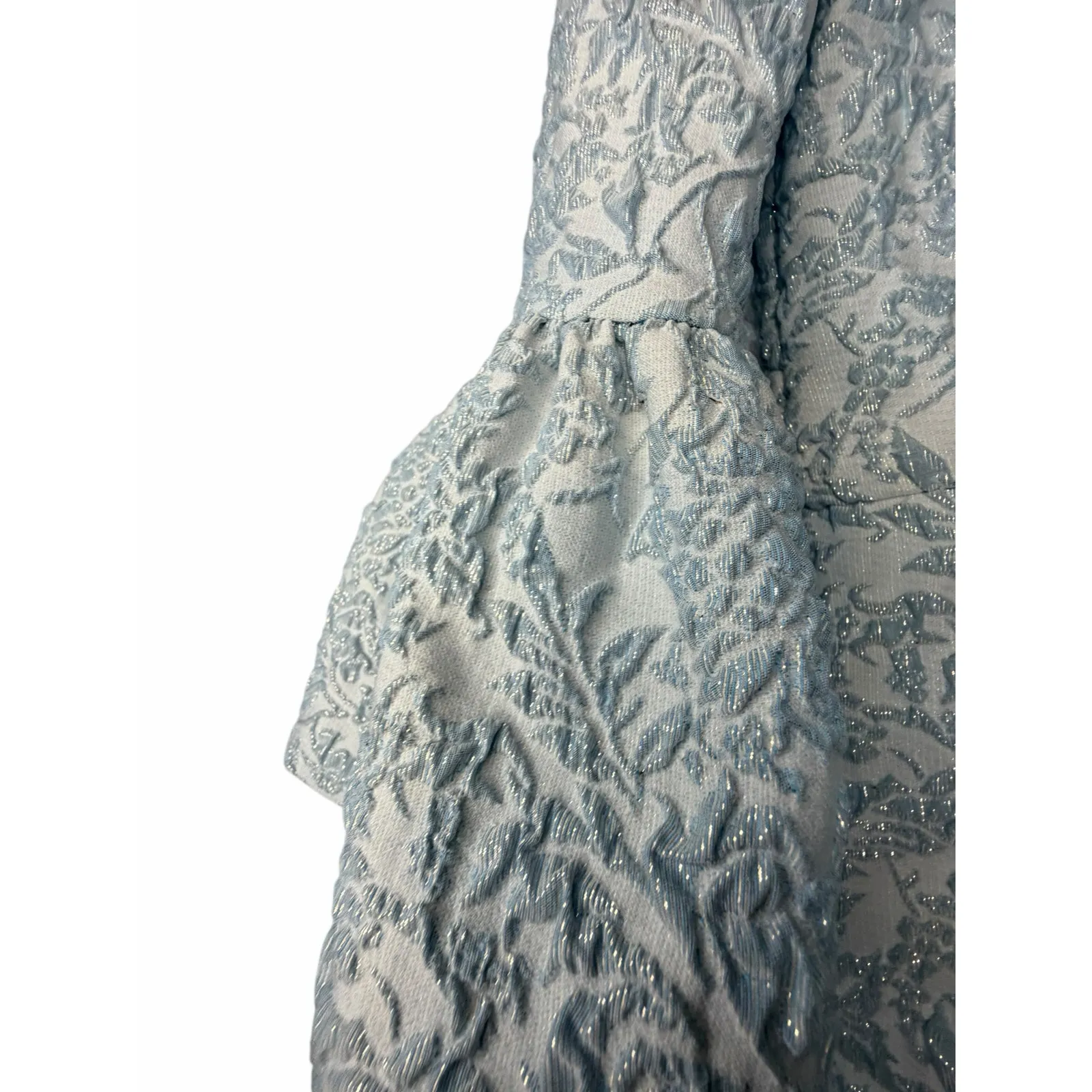 Betsy & Adam Ice Blue and Silver Jacquard Midi Dress - Size 14W - Image 16