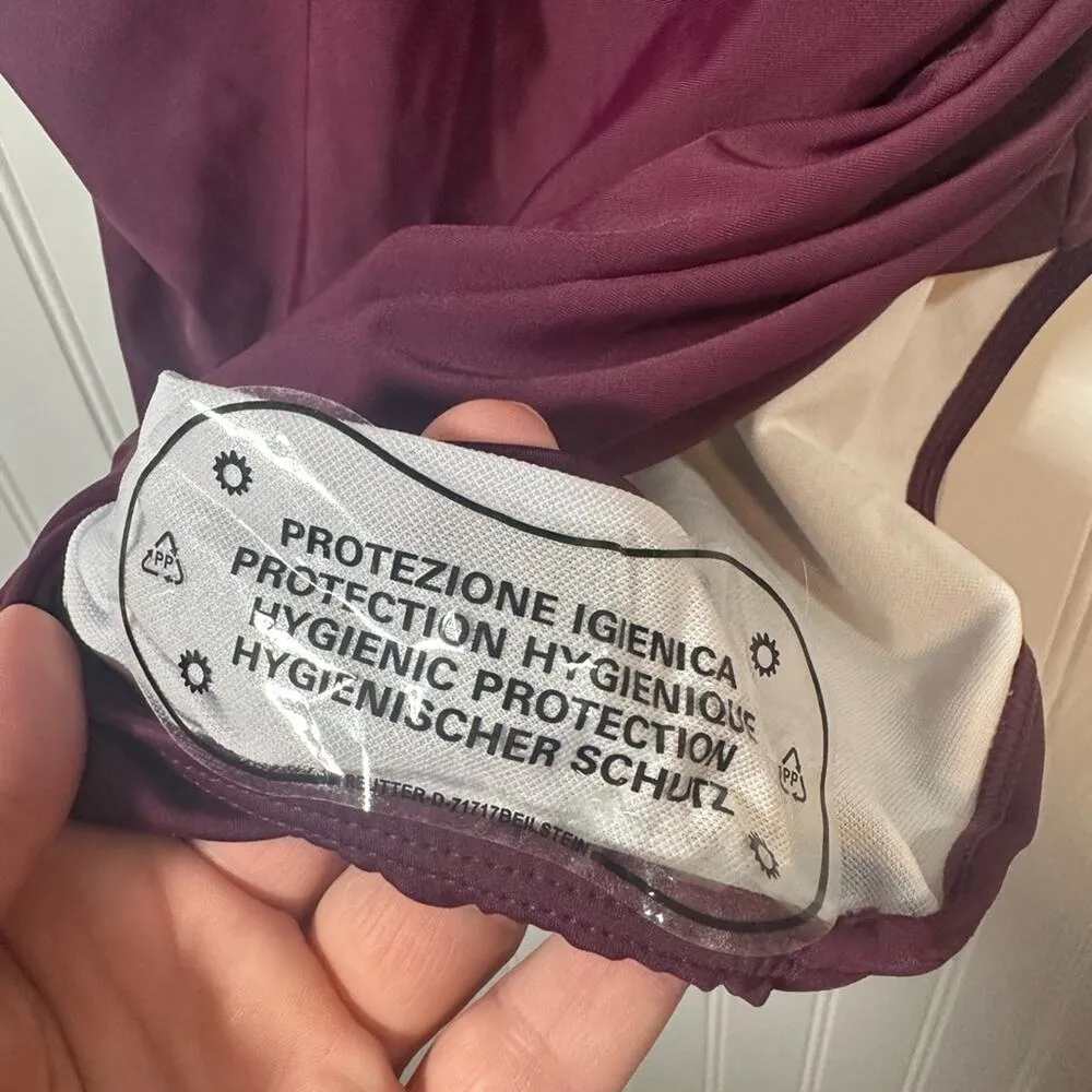 Holipick Maroon One Piece High Neck Halter Top Tummy Control Swimsuit NWTSize XL - Image 4