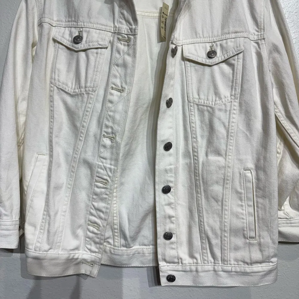 Madewell White Oversized Trucker Jean Jacket Sz XS NWT - Image 4