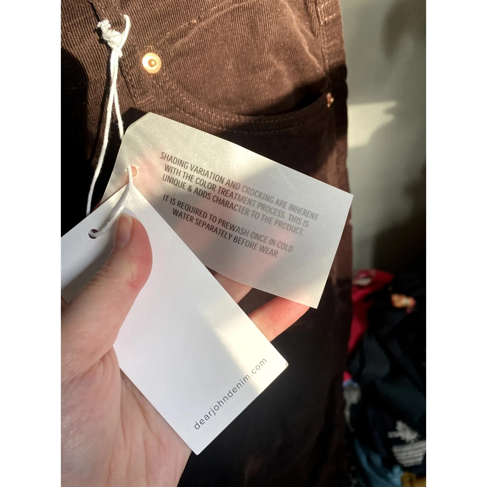 Dear John Blaire Straight Leg Mid Rise Ankle Chocolate Brown Corduroy Pants‎ 31 - Image 4