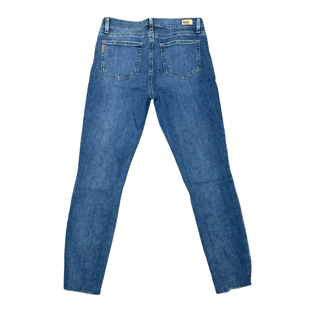 Paige Verdugo Ankle Flo Destructed Distressed Blue Denim Jeans Women’s 29 - Image 3