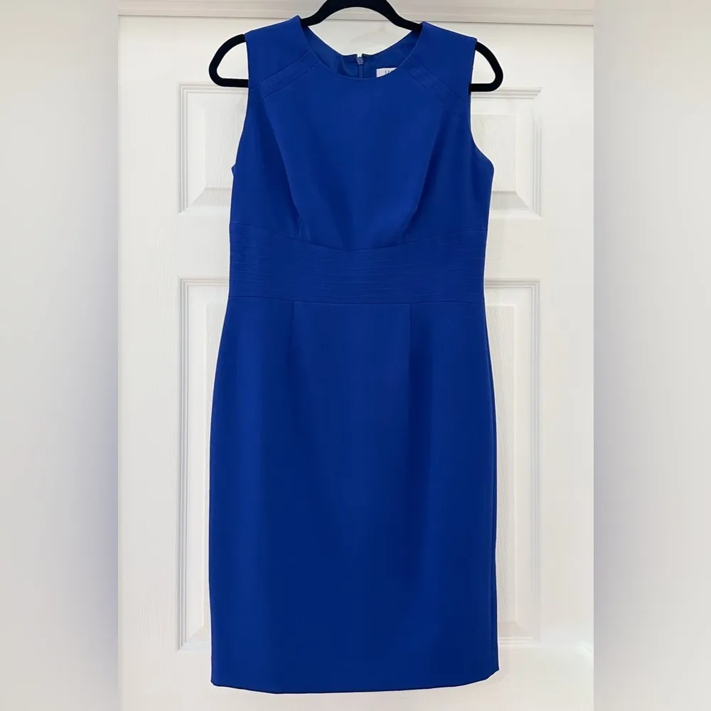 Kasper Sleeveless Shift Dress Business Cocktail Royal Blue sz 4 - Image 2
