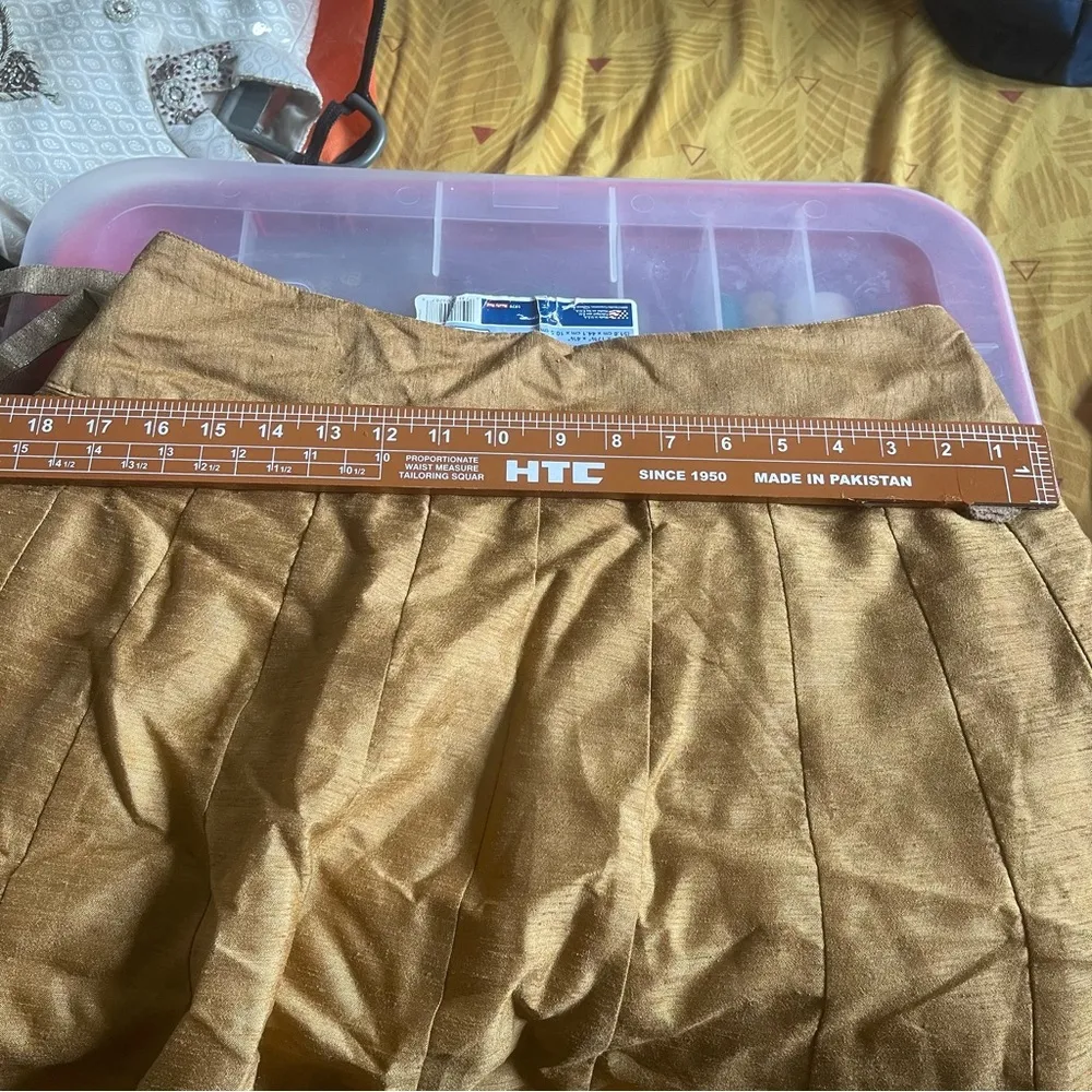 Pakistani Indian Bollywood Cape style Kurta with Skirt and Duppata Brown & gold Size undefined - Image 11