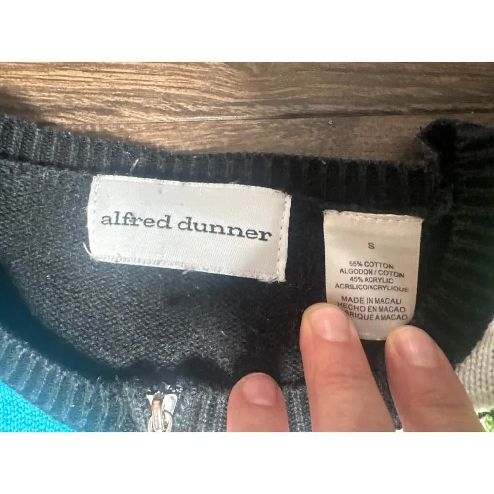 Alfred Dunner Women’s Small Colorblock Cardigan Sweater Embroidered - Image 4