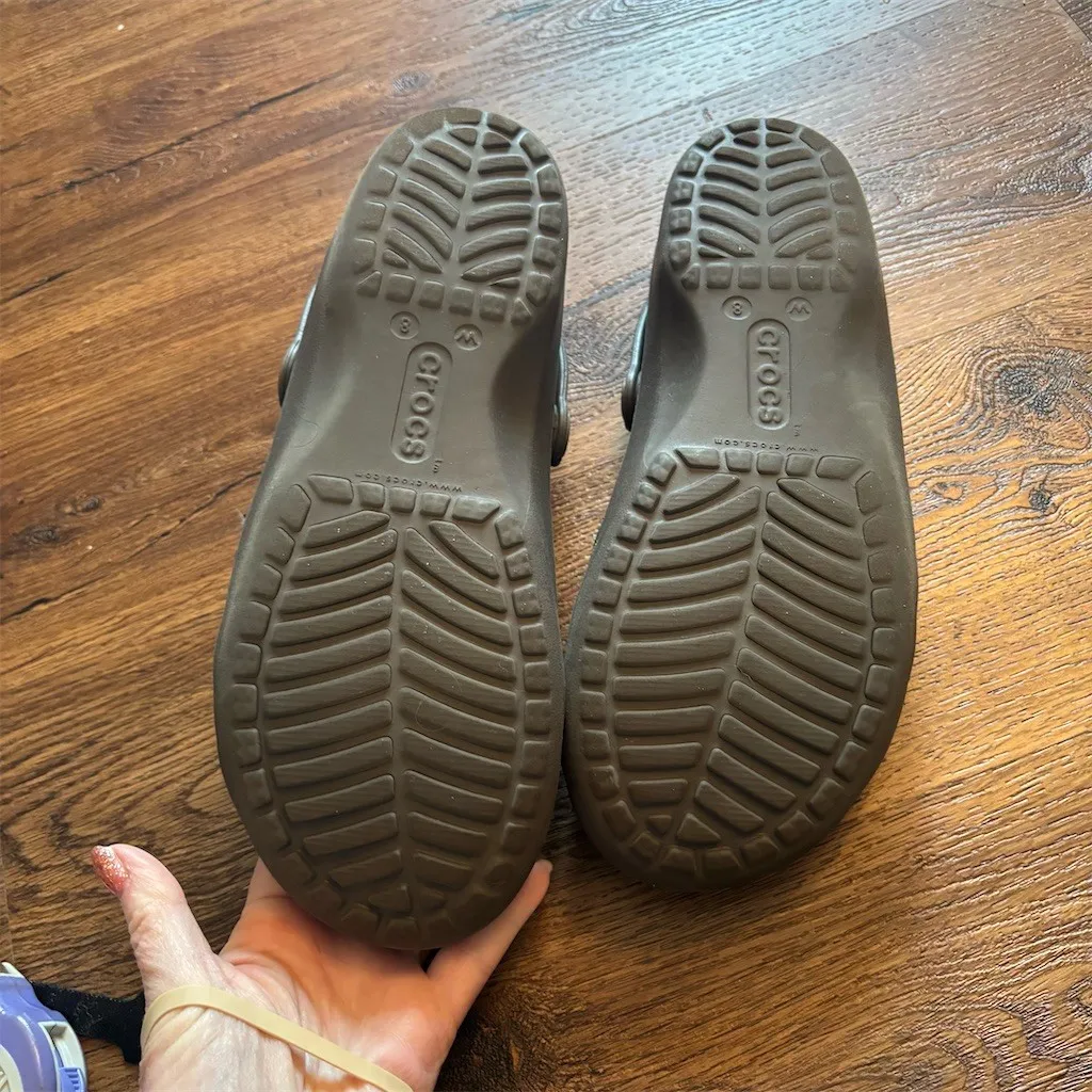 Crocs Karin Mary Jane Clogs Womens Size 8 Brown Slip On Comfort Shoes - Image 16