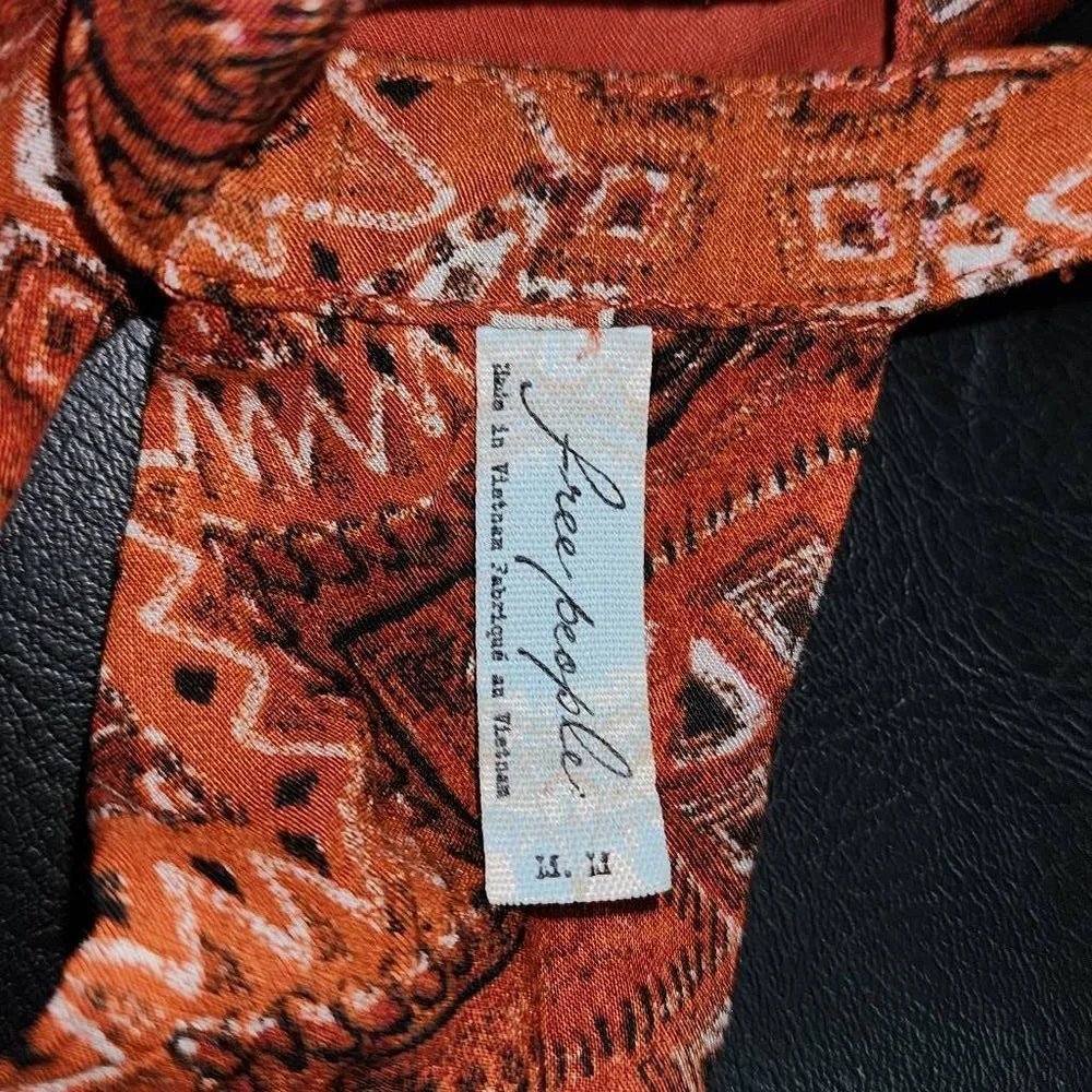 Free People Womens Orange Sundown Open Back Babydoll‎ Dress Medium - Image 4