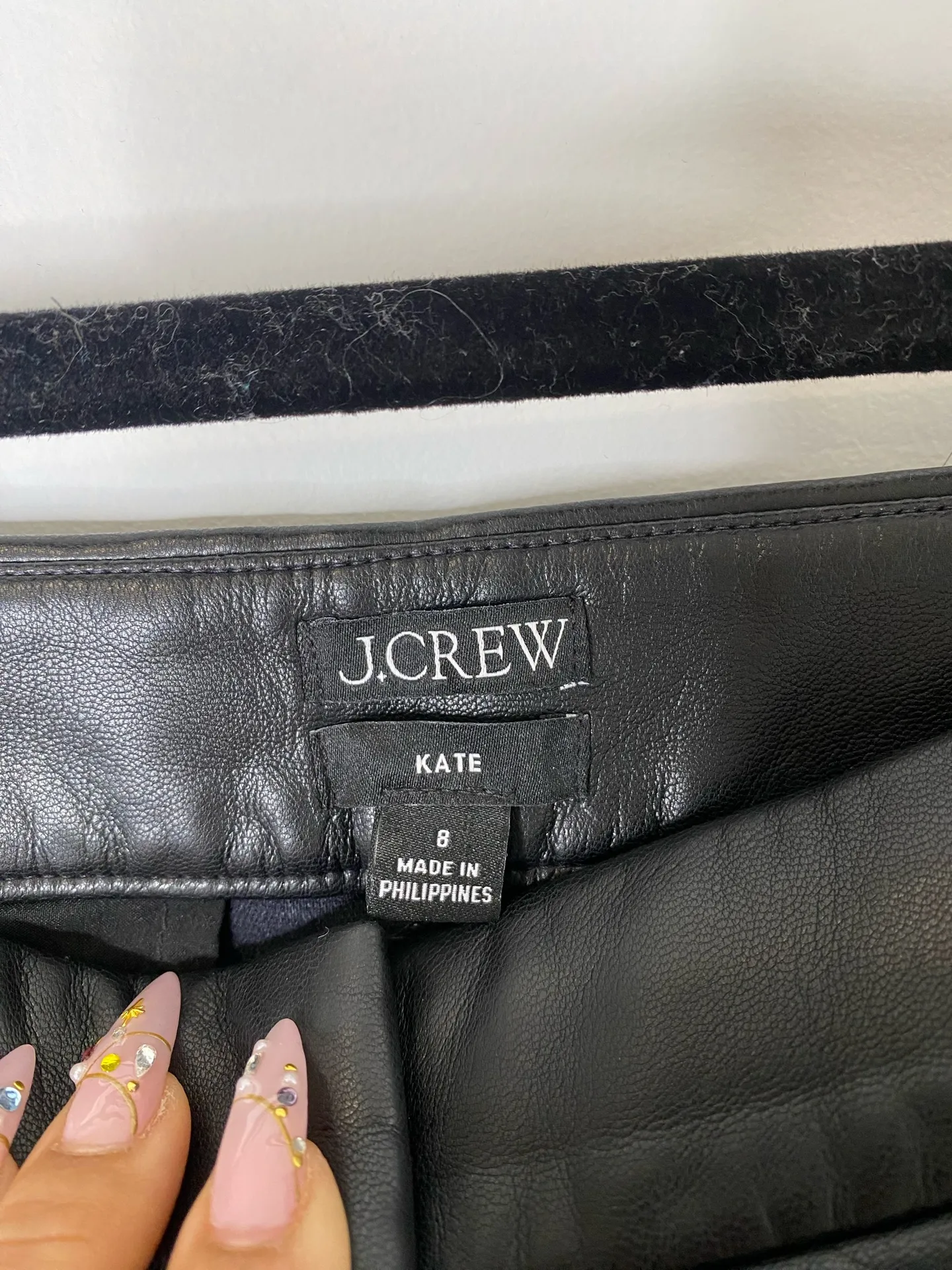 J.Crew Kate Straight Leather Leg Faux Pants 8 - Image 7