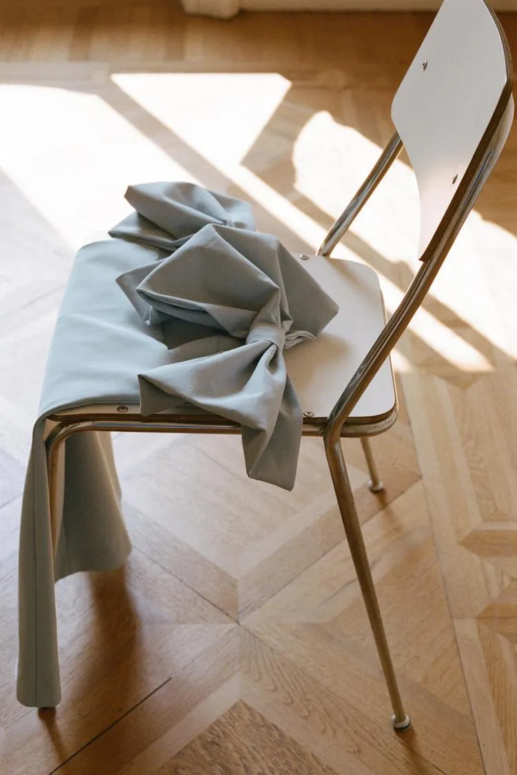 dress mini bow baby blue fitted bodycon party wedding - Image 12