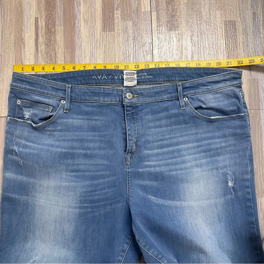 Boyfriend Cropped Denim Jeans Women’s Size 22W - Image 2