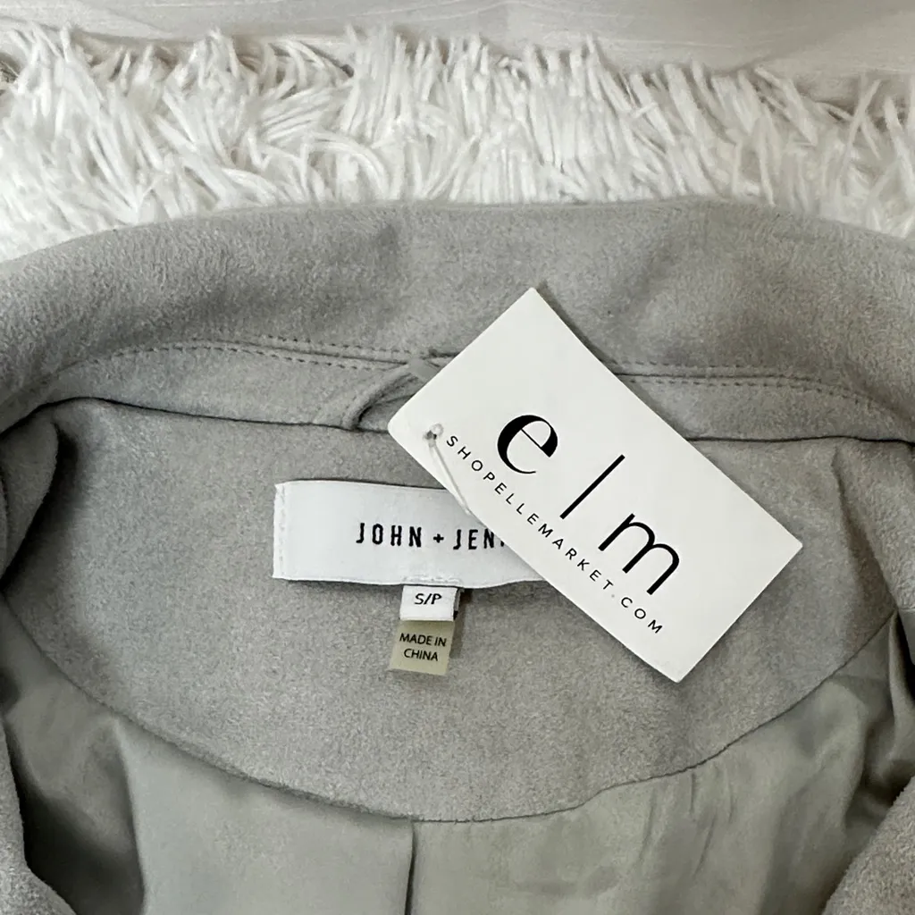 John + Jenn Soft Dove Suede Jacket super Soft Gray Size undefined - Image 14