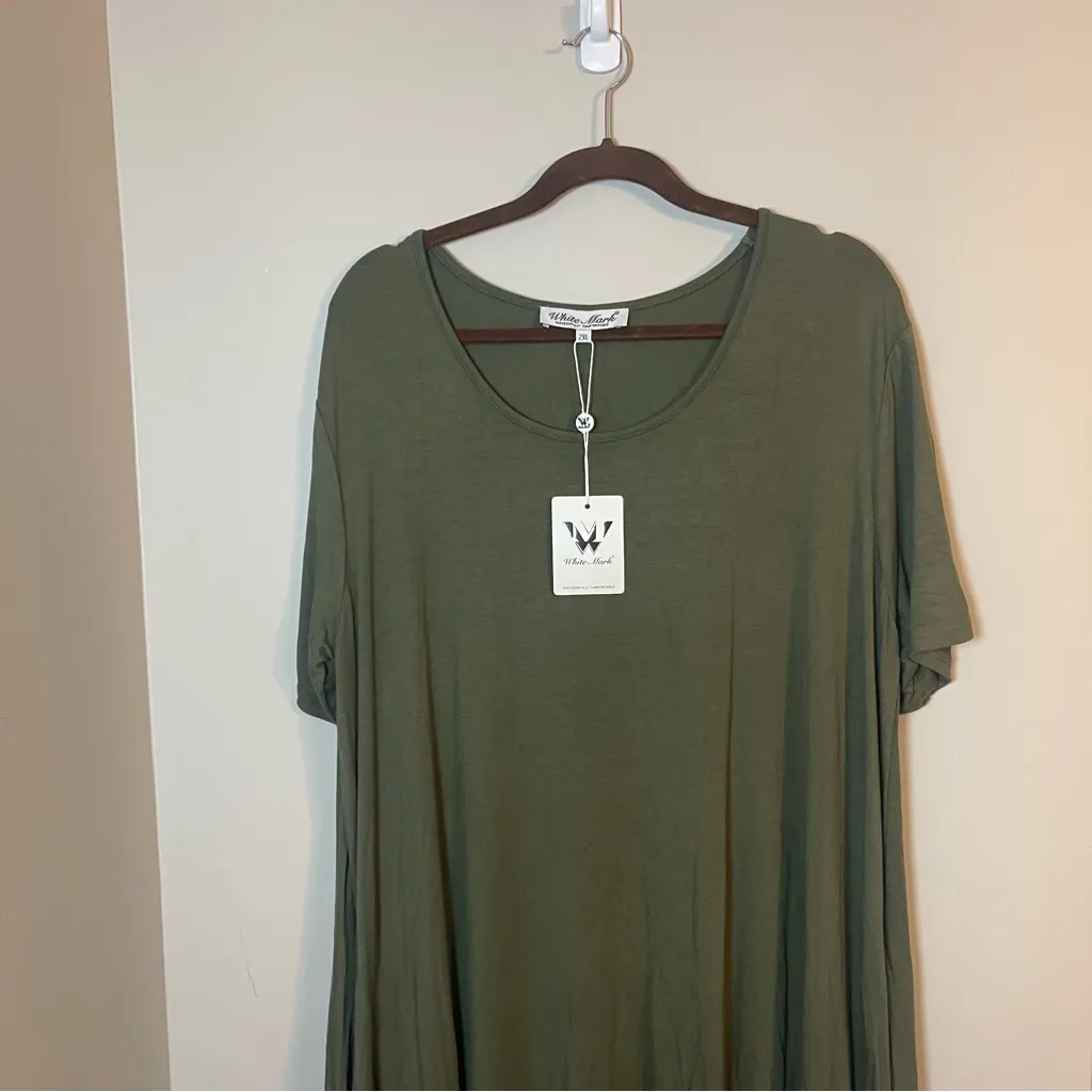 White Mark Forest Green Dress Size 2X - Image 4