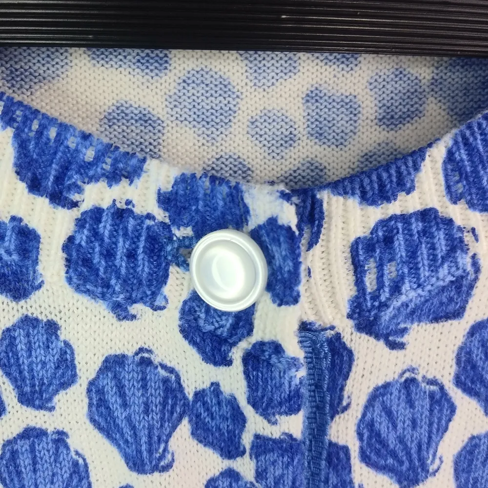 VINEYARD VINES Azul S Blue Sea Shell Cardigan - Image 2