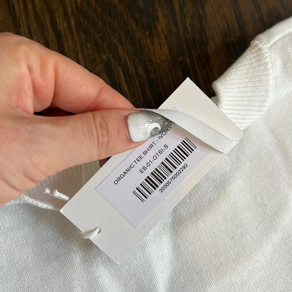 Elce Organic Tee Shirt in Ivory - Image 3