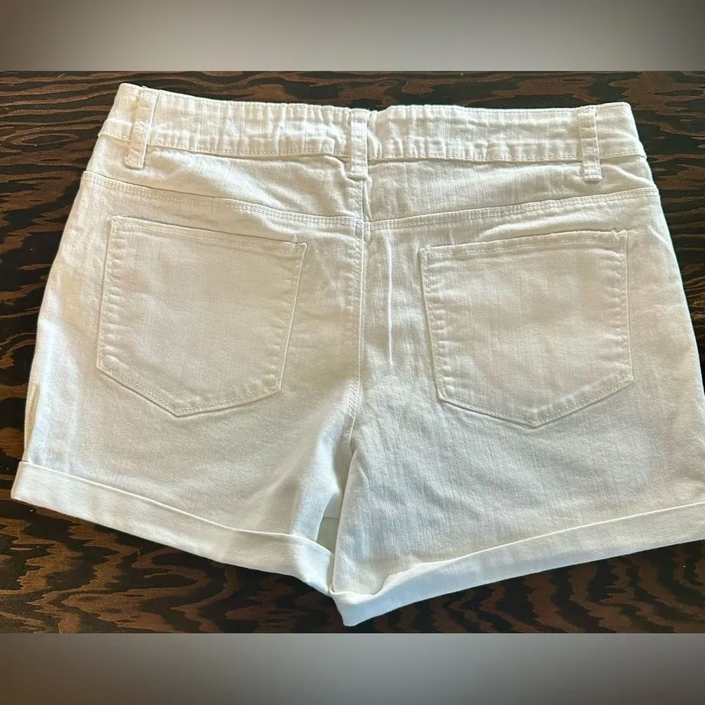 Woman’s Faded Glory Shorts White (282) - Image 2