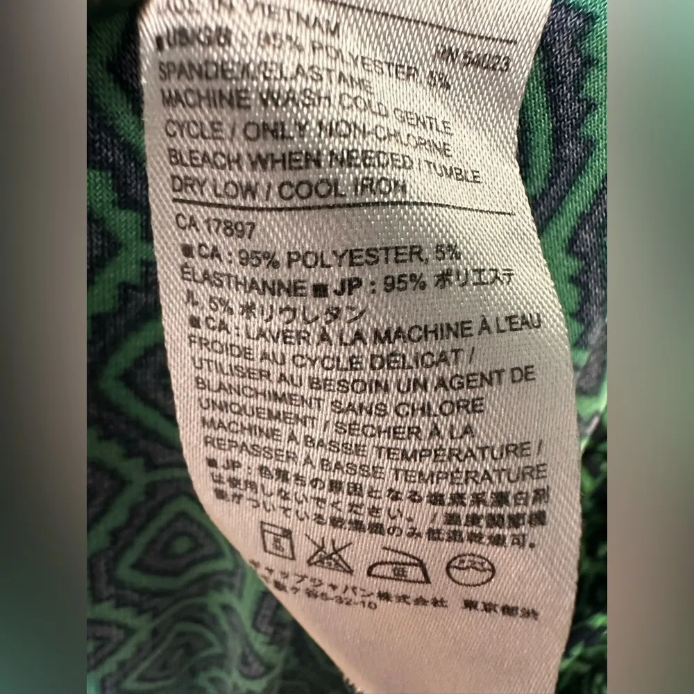 Banana Republic Jersey Green Navy Pattern Sleeveless Maxi Dress NWOT - Image 6