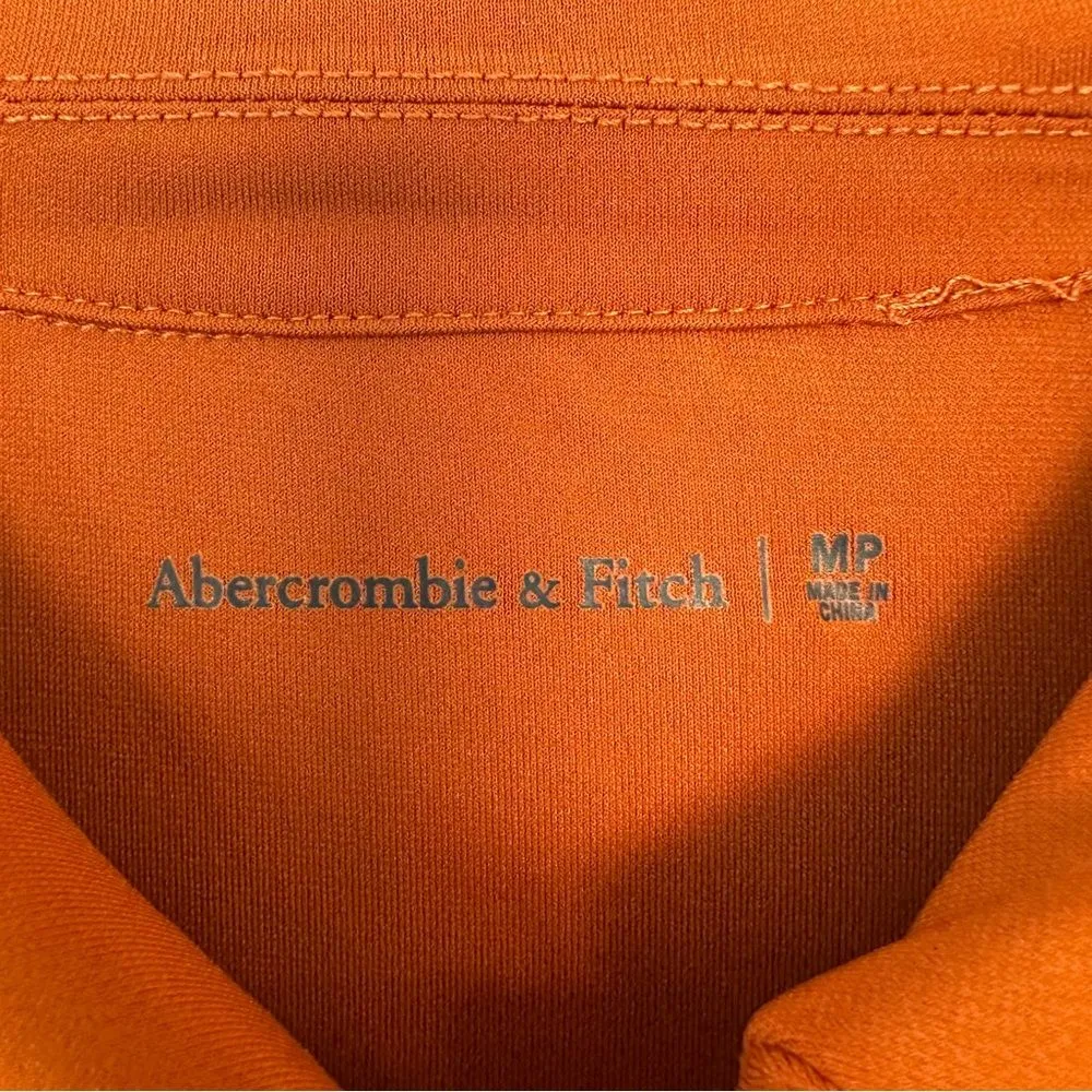 NWT Abercrombie & Fitch Slinky Knit Button Shirt Dress Rust Orange Medium Petite - Image 9