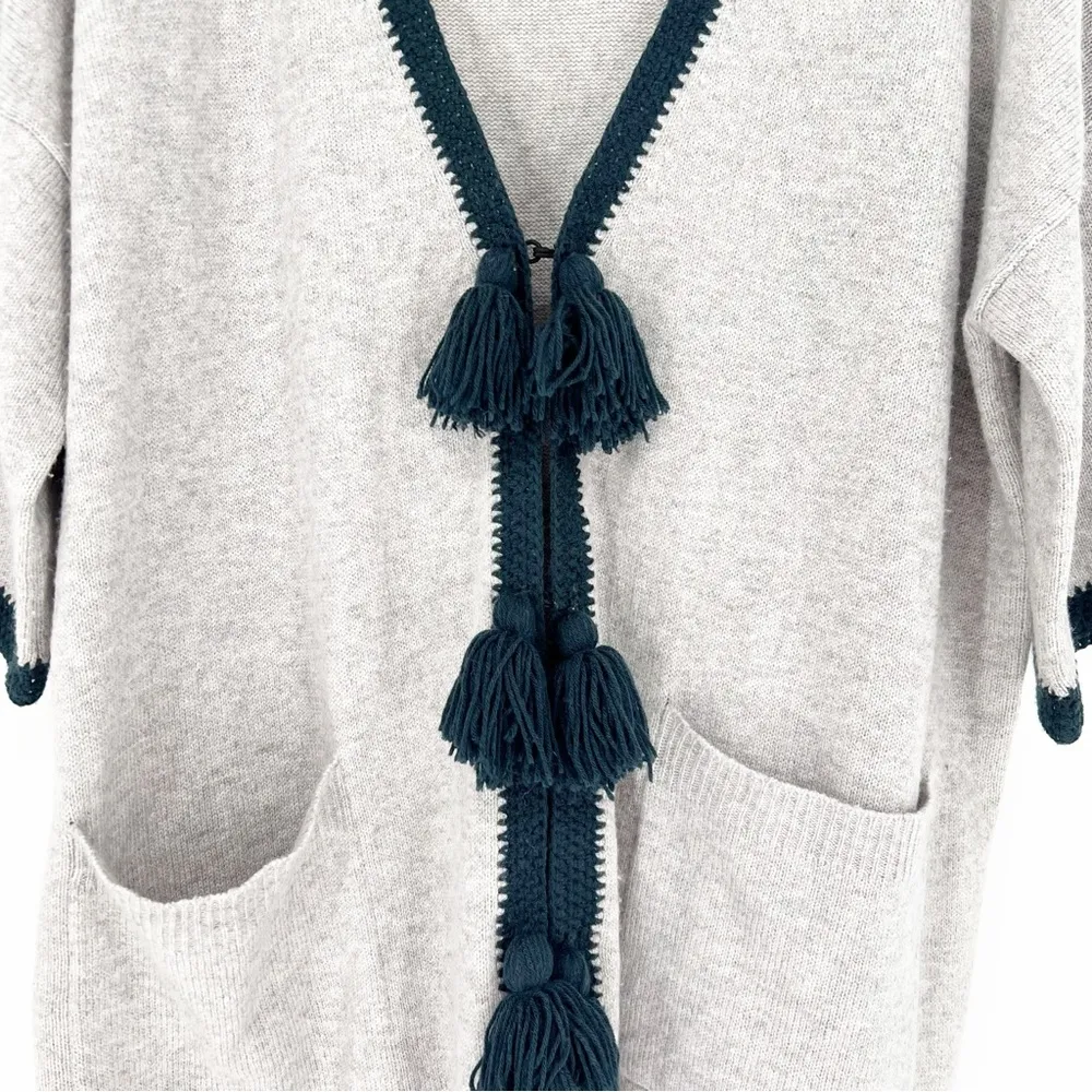 Roberta Roller Rabbit Tassel Wool Blend Cardigan OS Grey - Image 3