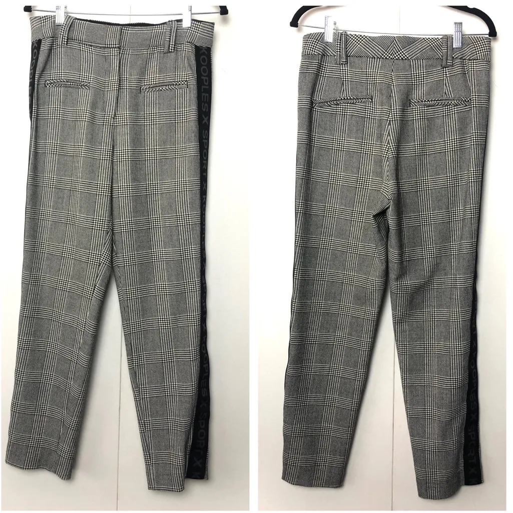The Kooples Loose Fit Houndstooth Trousers with Side Logo Detail - Image 2