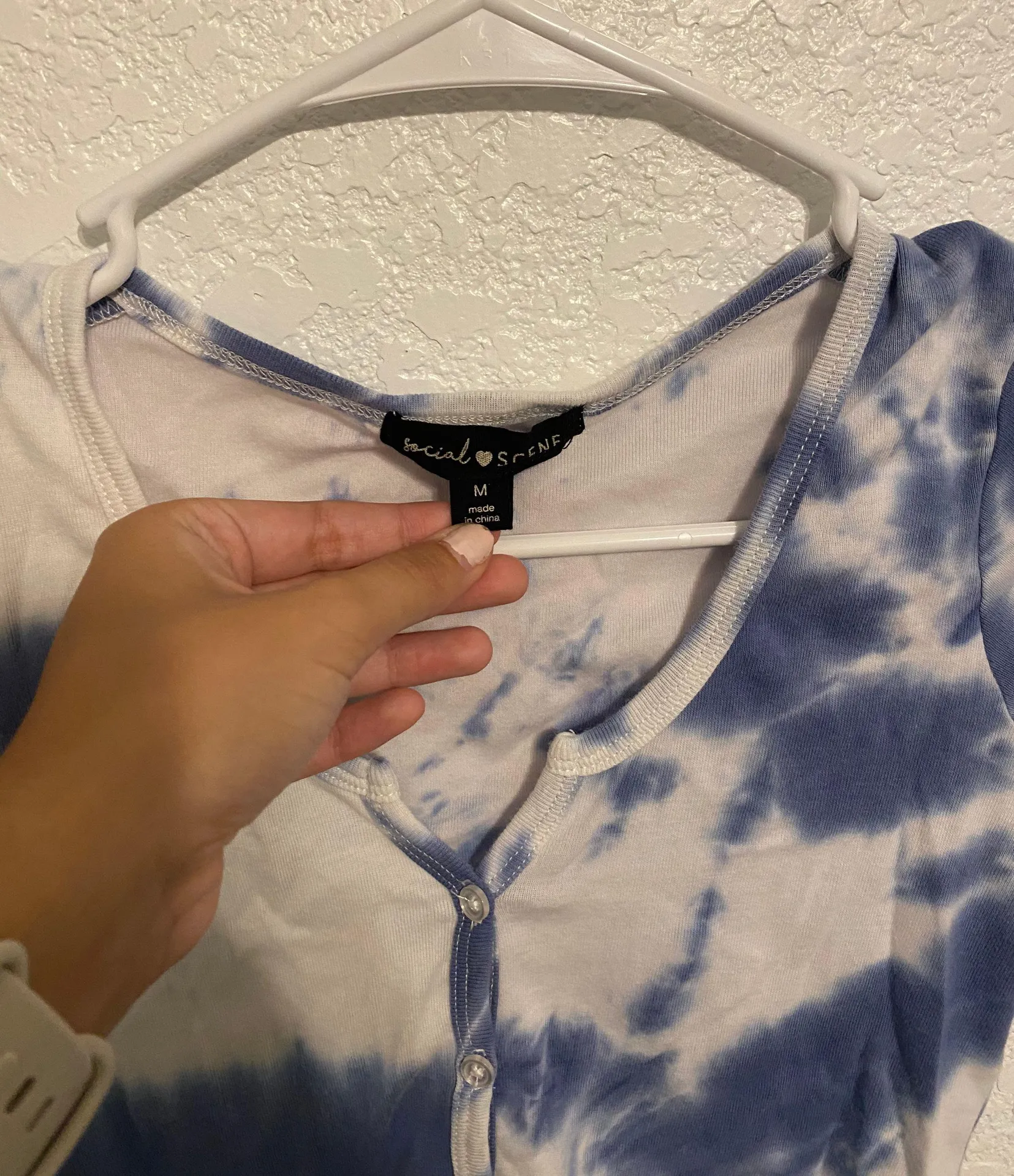 TJ Maxx Blue Tie Dye Crop Top - Image 2