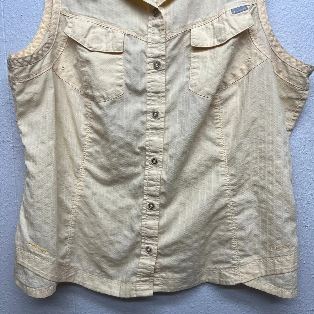 Columbia Titanium Womens Button Down Sleeveless Hiking Outdoor Shirt Size XL - Image 4