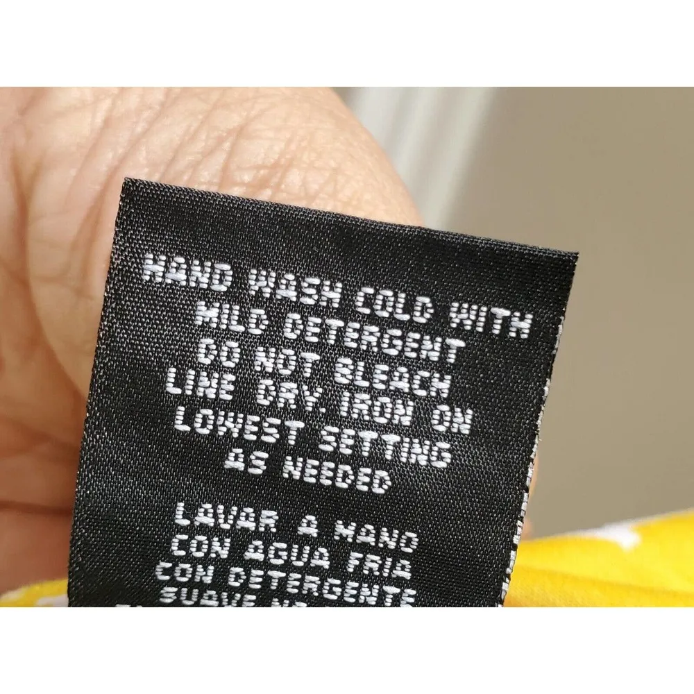 B. Smart Black Floral Tie Waist Cotton Sleeveless Casual Knee Length Dress Small - Image 9