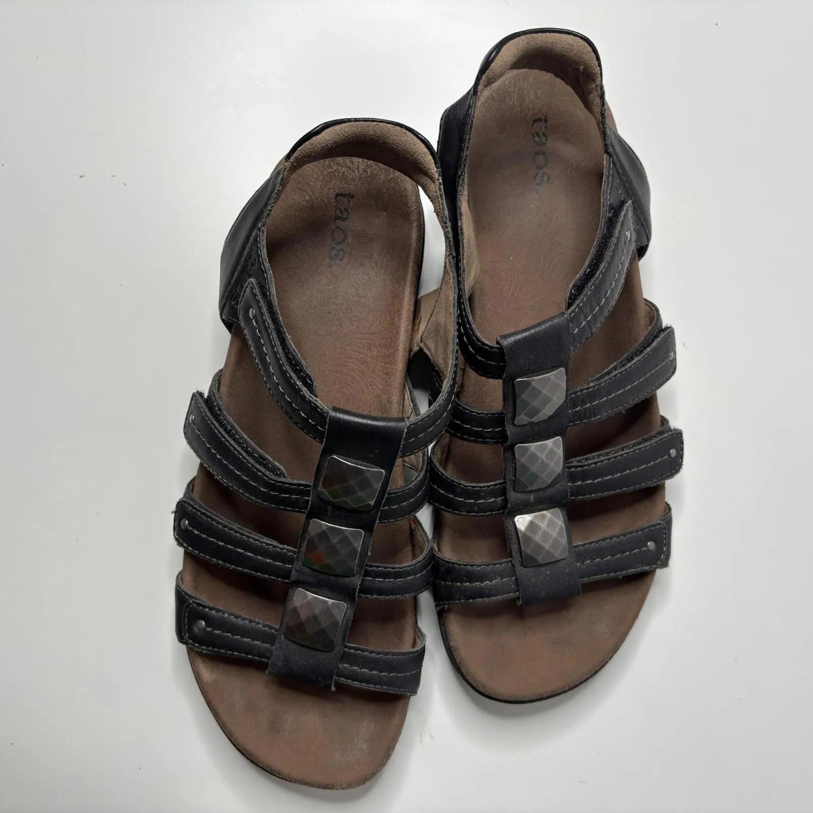 Taos Cleopatra Black Leather‎ Gladiator Sandals Shoes Womens 40 (9) Comfort SEE - Image 6