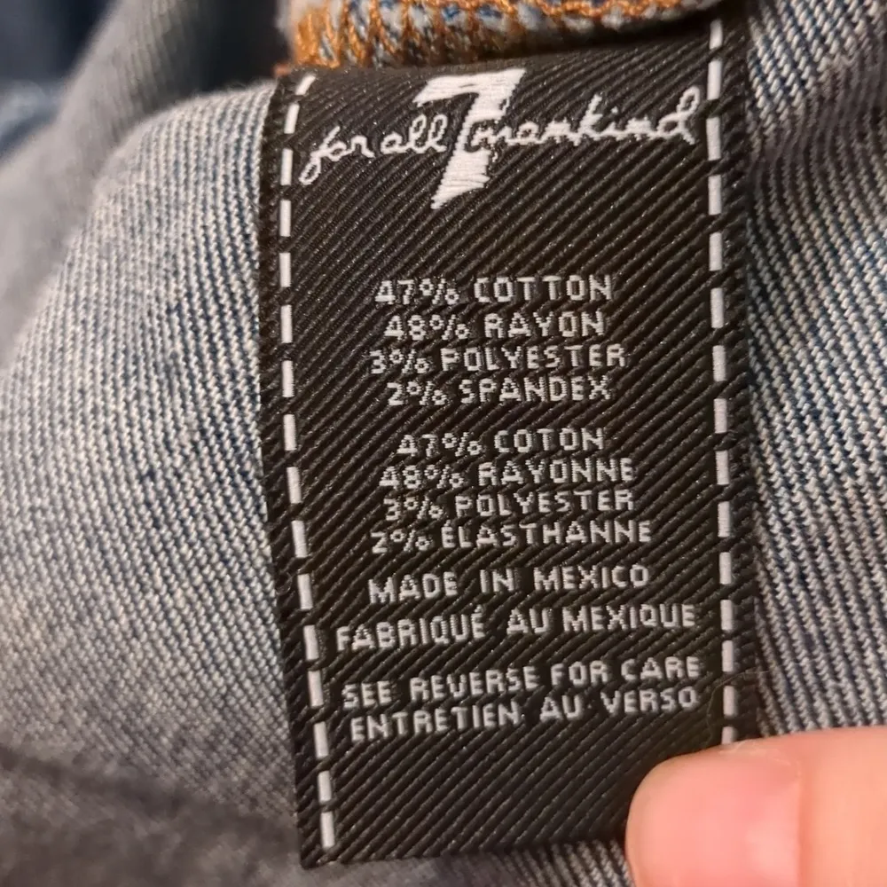 7 for all mankind denim raw hem button down dress size small - Image 4