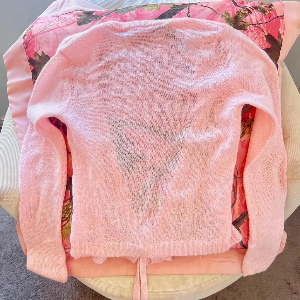 victoria's secret pink knit wrap sweater cardigan  - Image 6