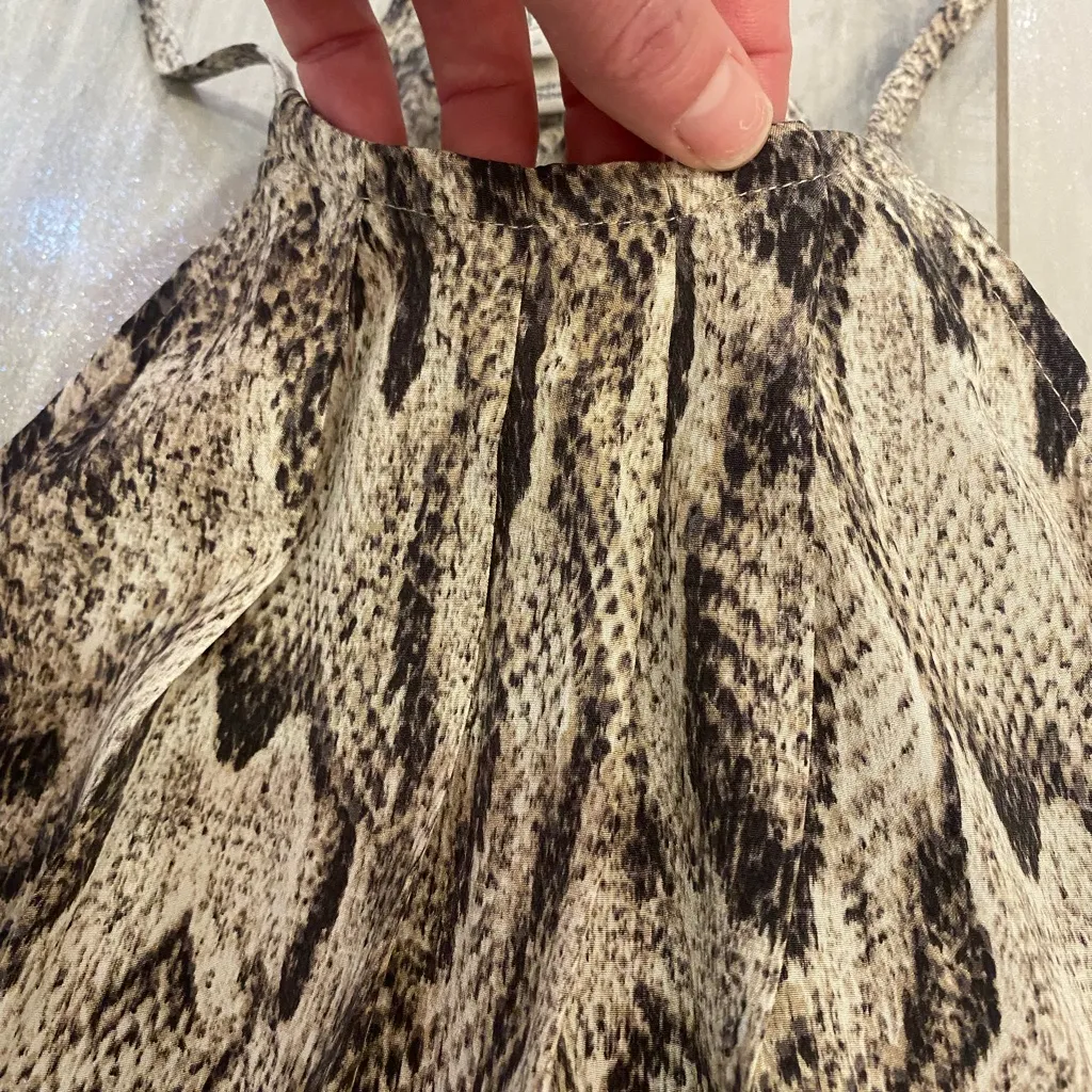 Joie Silk Snake Print Spaghetti Strap Halter Neckline Blouse, women’s Small - Image 4