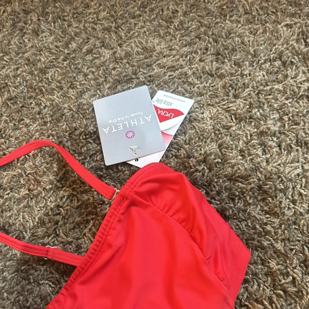 nwt‎ athleta bandeau bikini in red size 32D/DD - Image 4