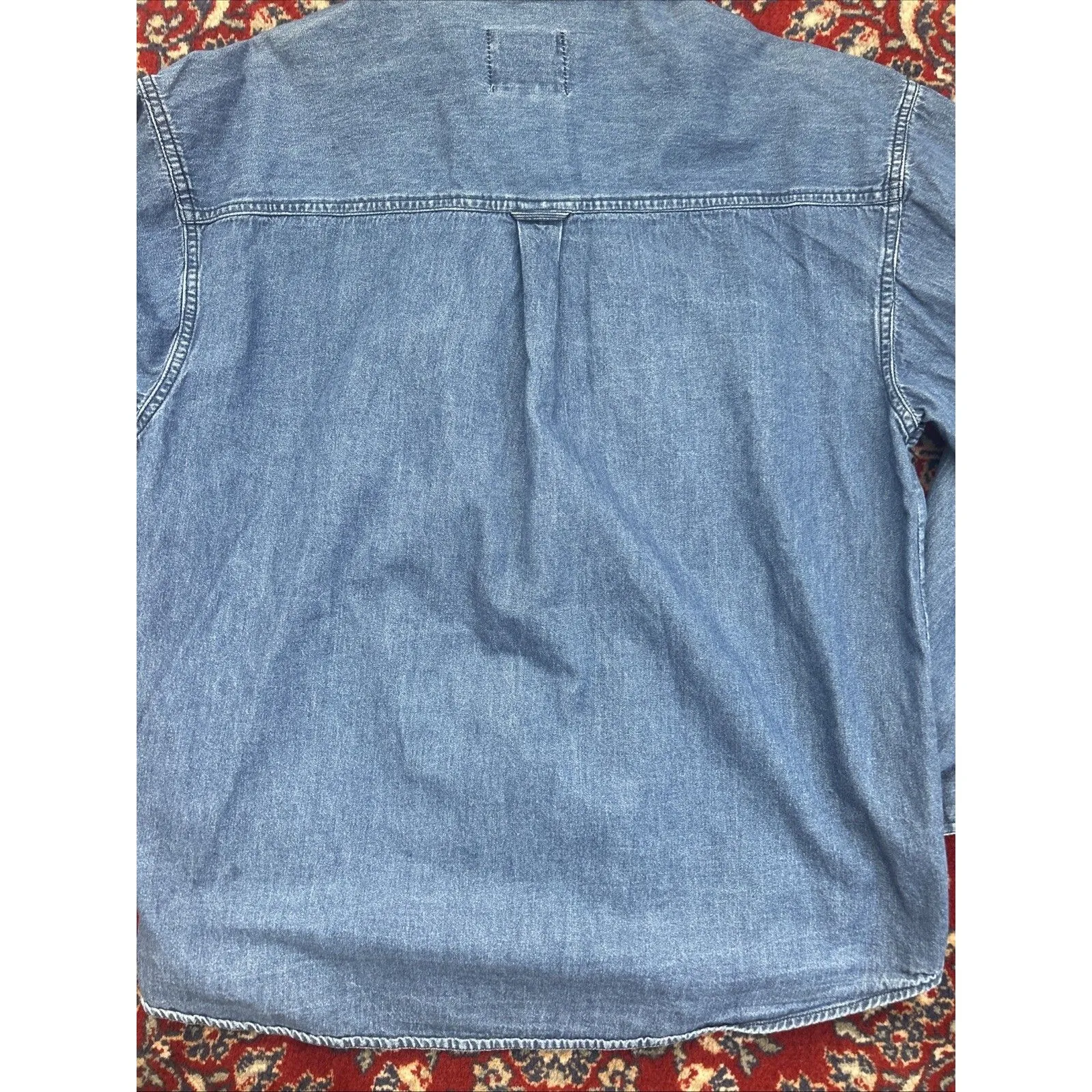 Keren Hart Womens Large button up embroidered Denim shirt Kittens Cats Blue - Image 6