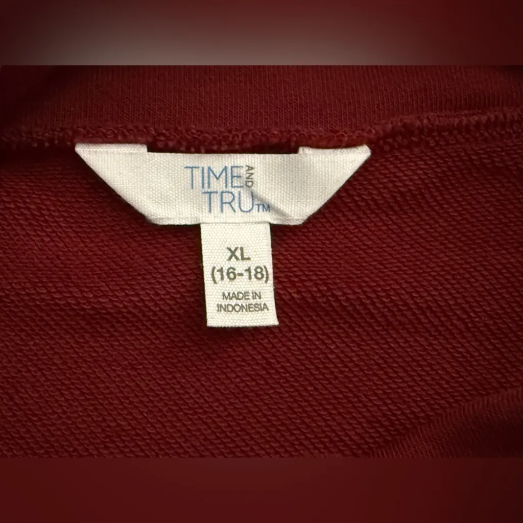 Time and Tru Burgundy Sweater Red Size XL - Image 5