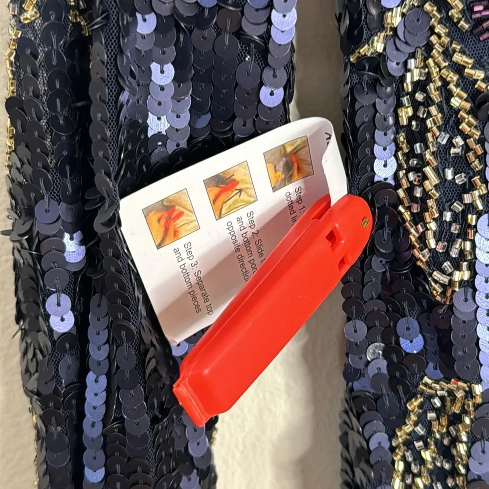 Mac Duggal SEQUINED ASYMMETRICAL FLORAL LONG SLEEVE MIDI DRESS in midnight - Image 14