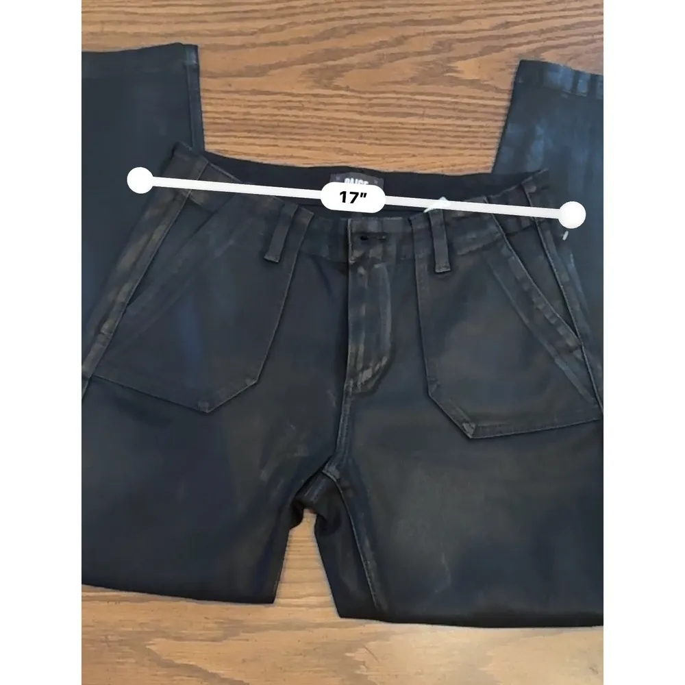 Paige jeans Mayslie Straight Ankle in Black Fog Luxe Coating size 29 (US 8) - Image 8