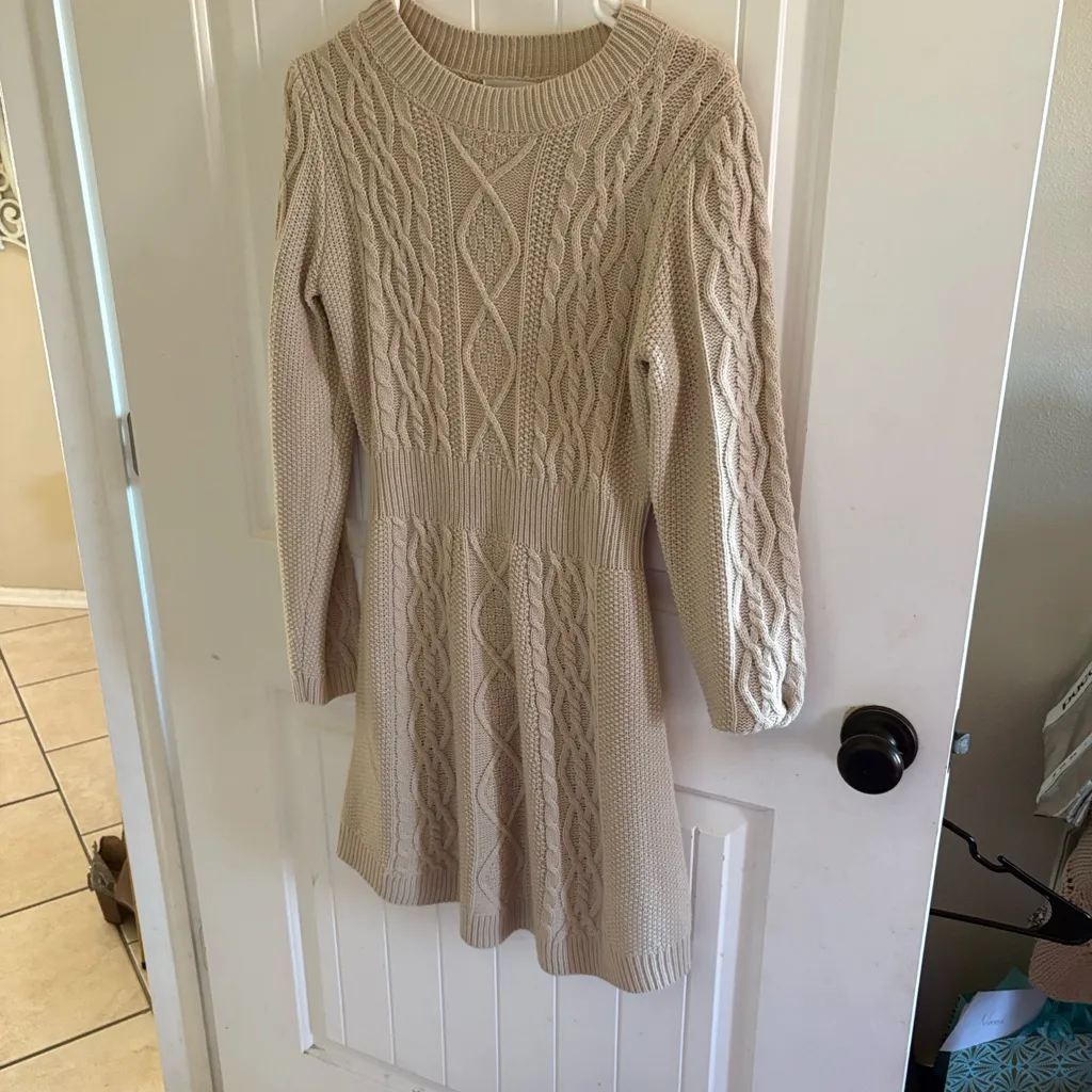 Lucky Brand Cable Knit Beige Dress - Image 5