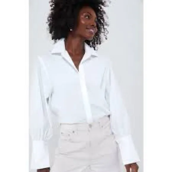 Tuckernuck x India Hicks White Cotton Britwell Blouse Large - Image 7
