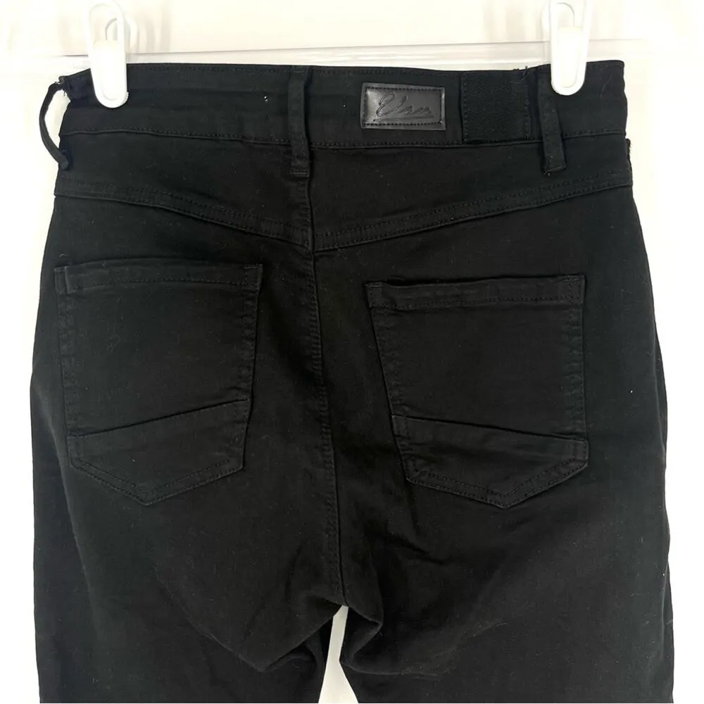 Elan High Rise Skinny Jeans with Beaded Detail Black and Silver S - Image 5