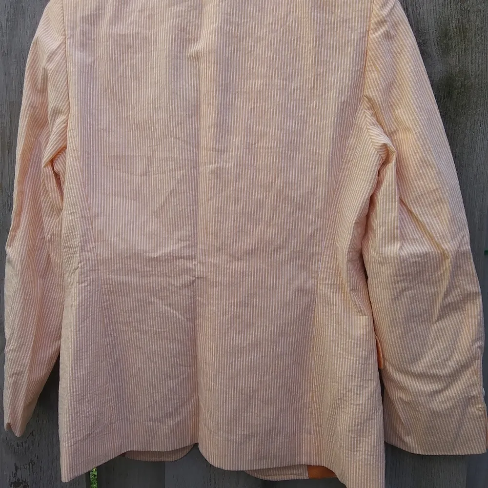 Faconnable women’s striped cotton 2 front buttons blazer Size 6 - Image 11