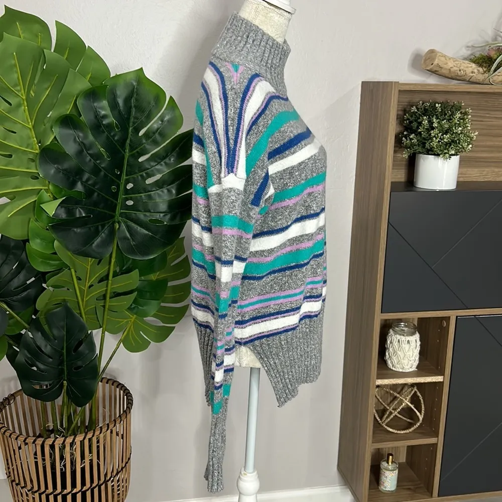 Eddie Bauer • striped mock neck sweater - Image 3