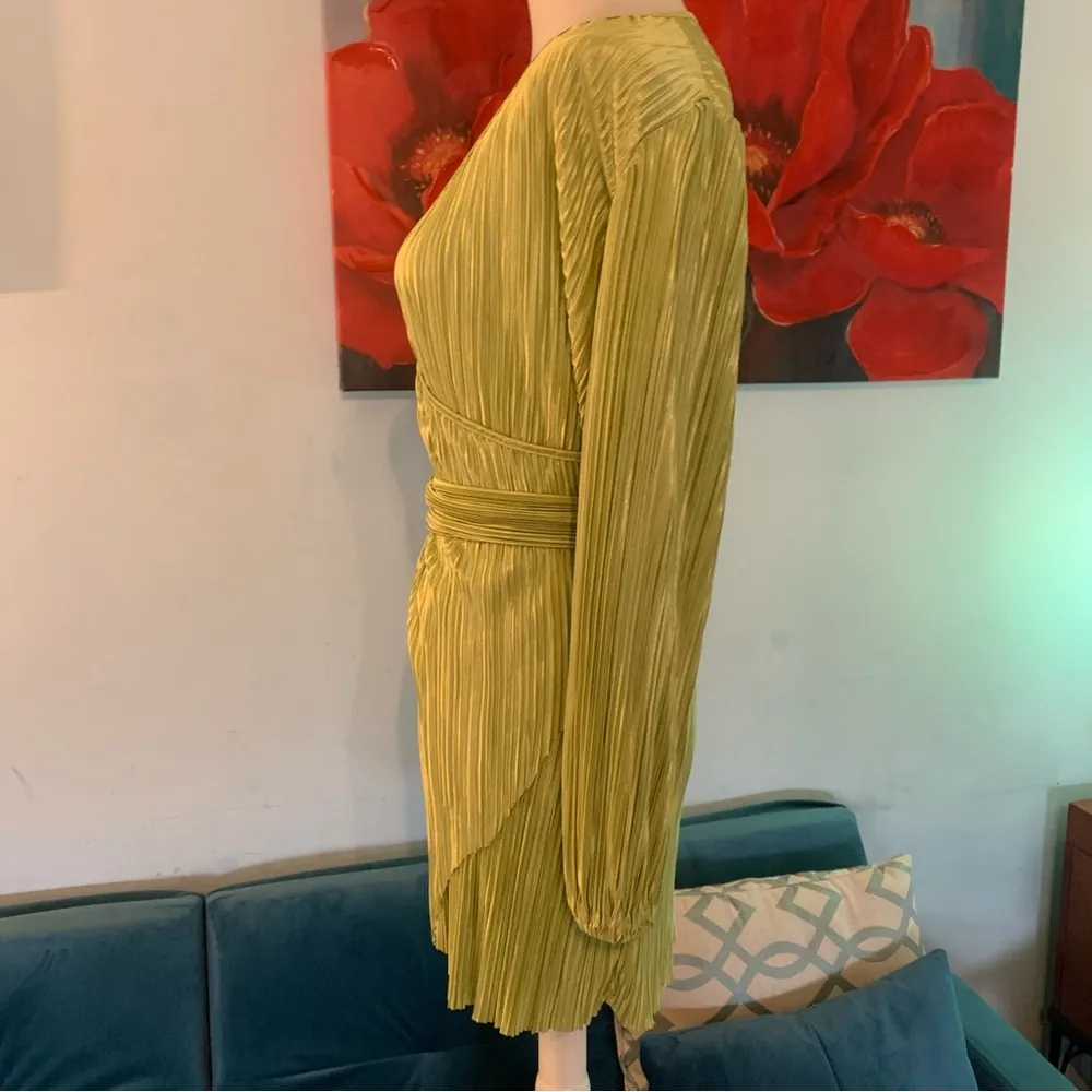 Princess Polly Wrap Luxe Green Party Dress Long Sleeve Size 0 - Image 3