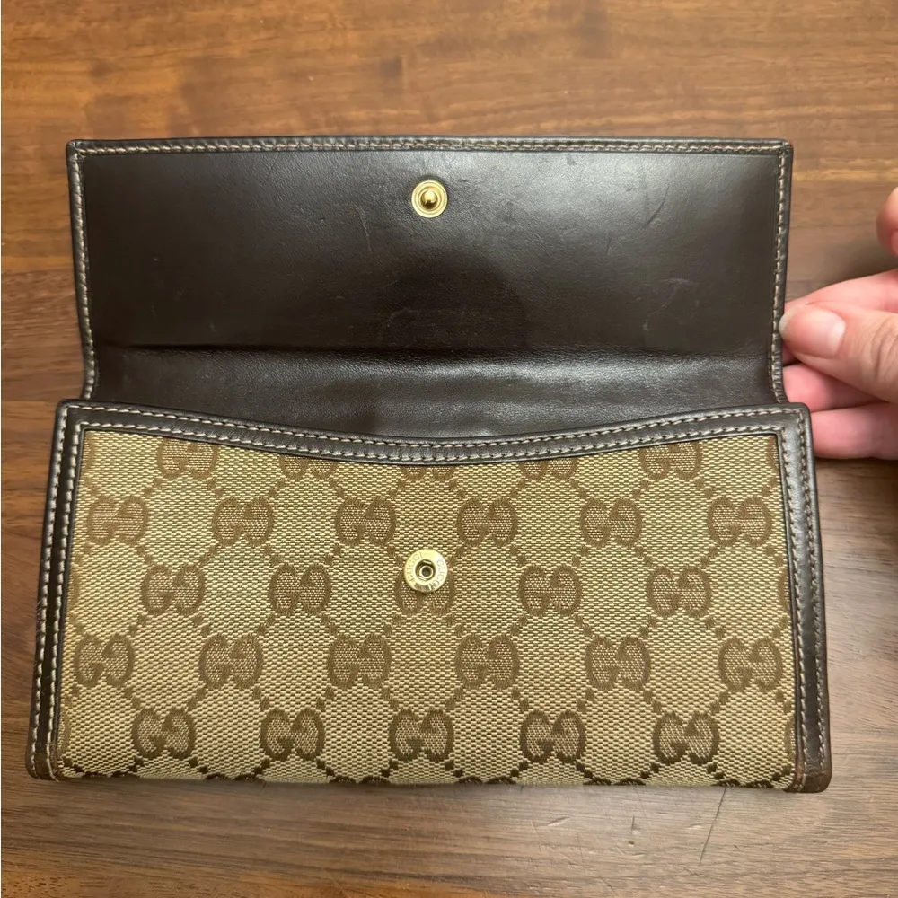 Gucci GG Canvas and Leather Horsebit Tassel Continental Wallet - Image 8