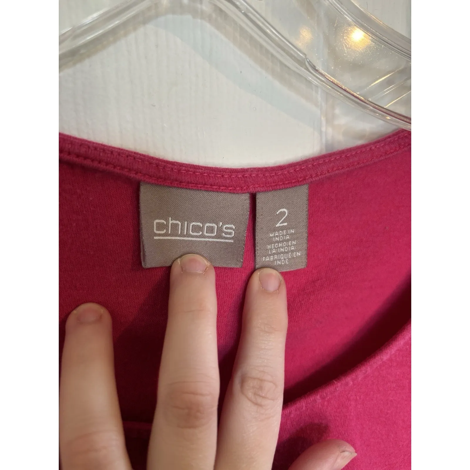 Chico's Pink Flamingo  Sequin Short Sleeve Top Size 2 Large Resort Wear Beach - Image 6