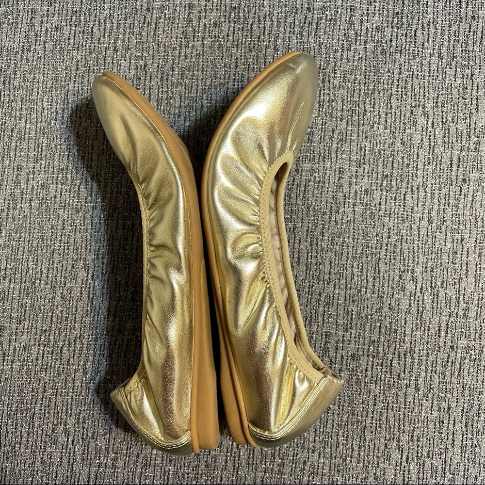 Tihoo Women’s Gold Ballet Flats Size 8 - Image 4