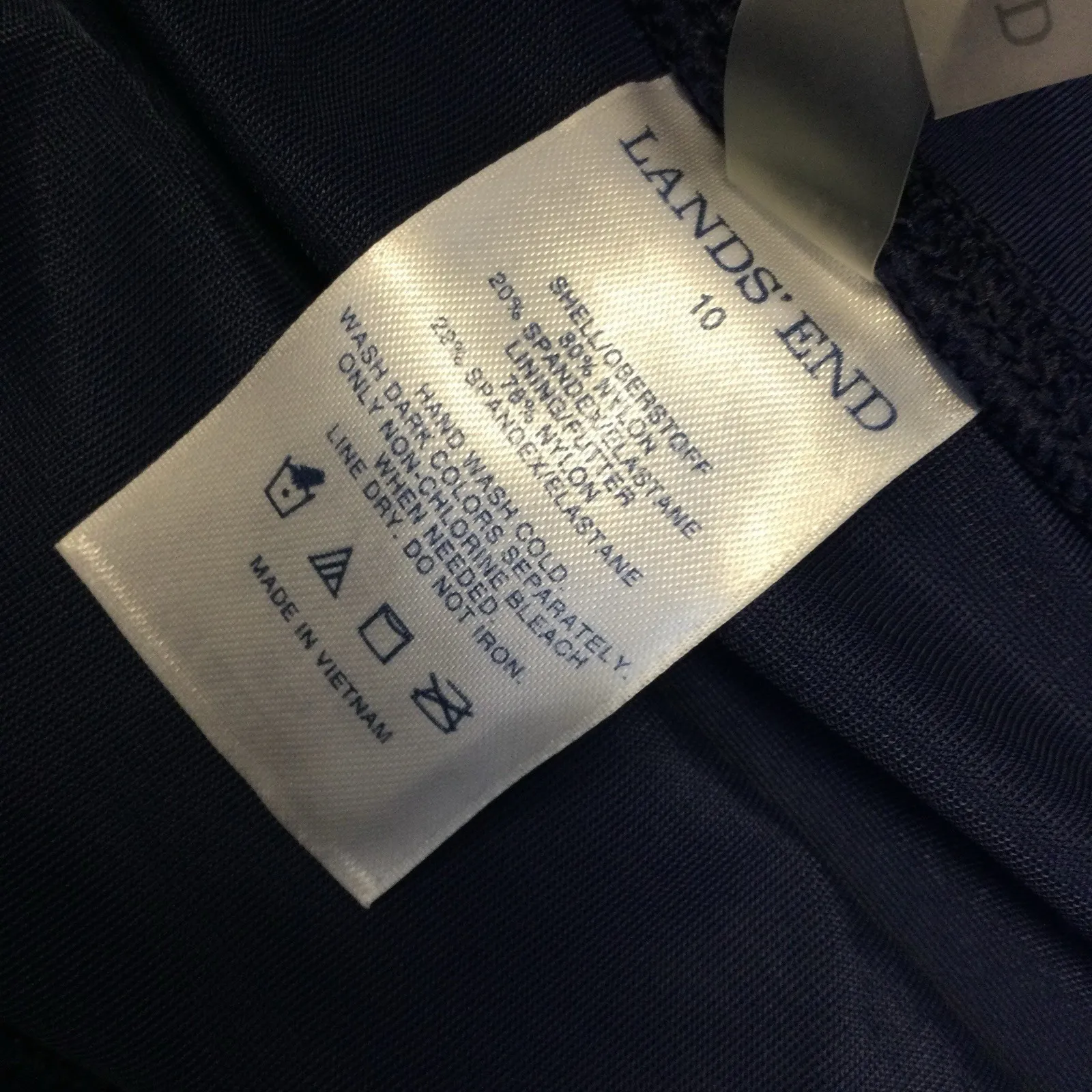 Lands End Deep Sea Navy Aqua Geometric Wrap Tankini SWIM TOP & Bottoms NWOT - Image 3